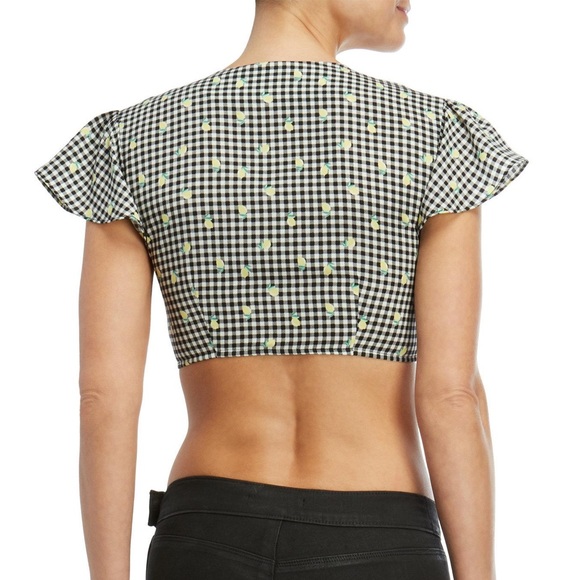 NWT Love, Fire Gingham & Lemon Crop Top Size M - Picture 2 of 10